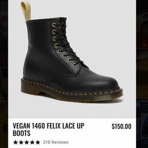 NWT Vegan 1460 Felix Lace Up Boots